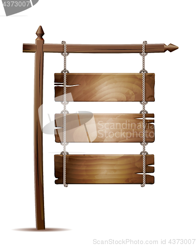 Image of Wooden board sign hanging on a rope