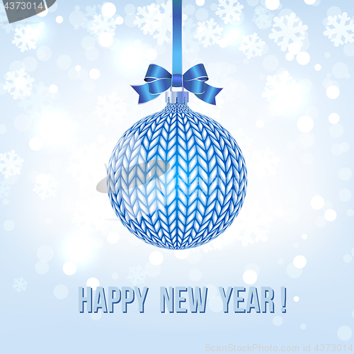 Image of Blue Knitted Christmas Ball