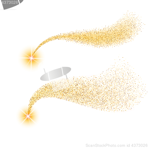 Image of Vector golden sparkling comet