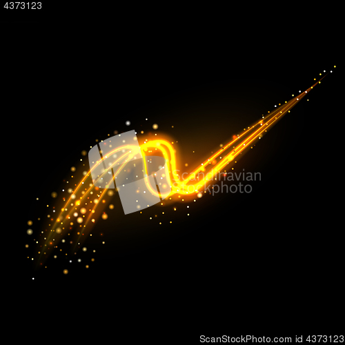 Image of Gold glittering trail.