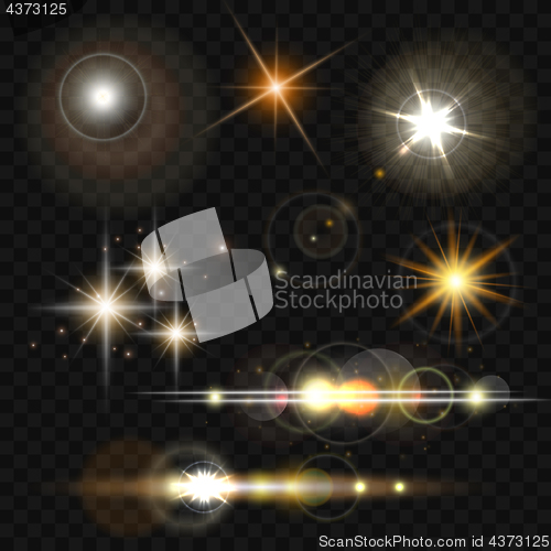 Image of Glowing lights, stars and sparkles.