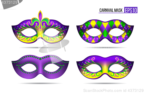 Image of Set of Mardi gras masks