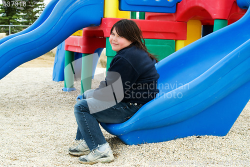 Image of Girl On Slide