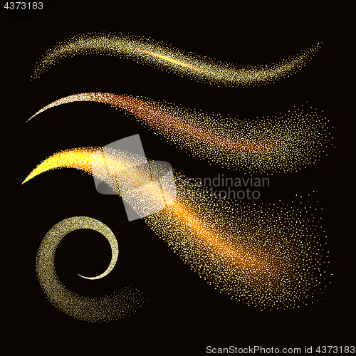 Image of Sparkle stardust. Golden glittering waves