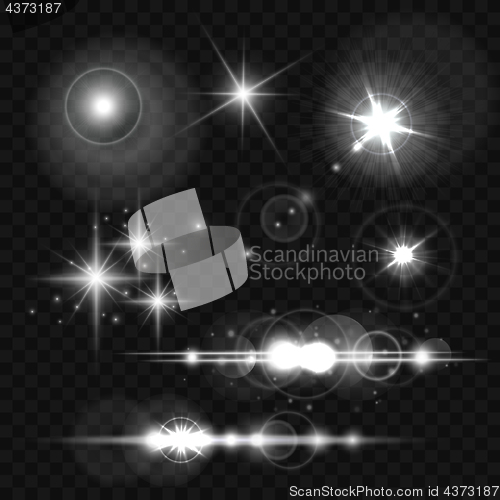 Image of Glowing lights, stars and sparkles.