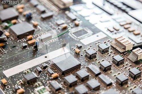 Image of Close up of electronic circuit board.