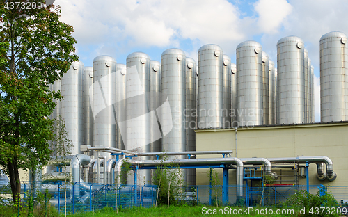 Image of Water storage tanks in eco-friendly industrial sewage treatment 