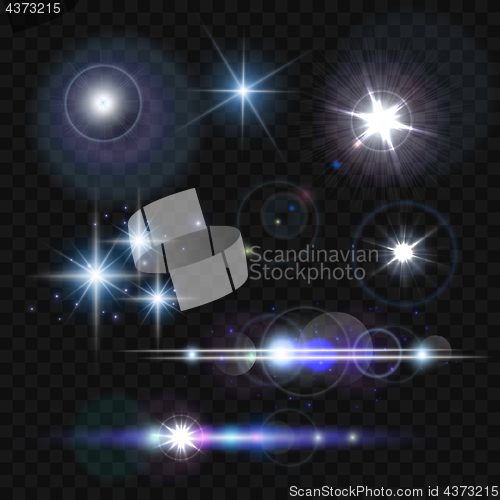 Image of Glowing lights, stars and sparkles.