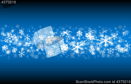 Image of Falling snow on a blue background.