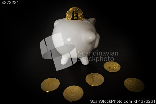 Image of Piggy bank with Bitcoins