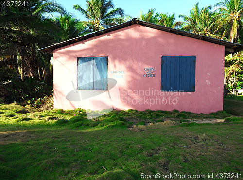 Image of colorful cabin for rent third world Big Corn Island Nicaragua