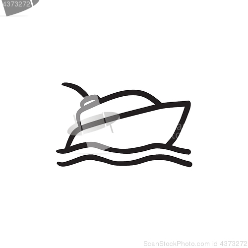 Image of Yacht sketch icon.