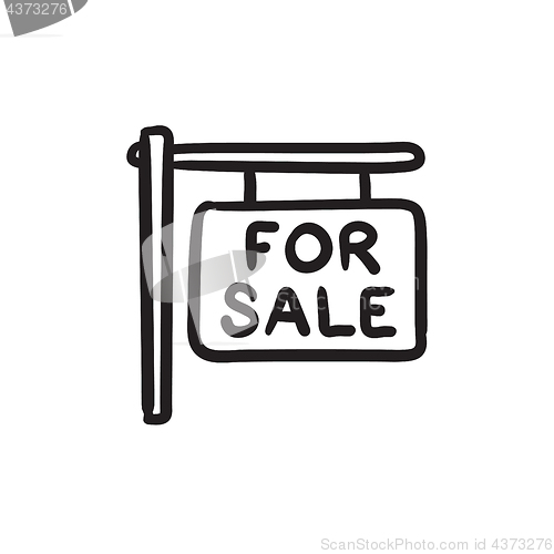 Image of For sale placard sketch icon.