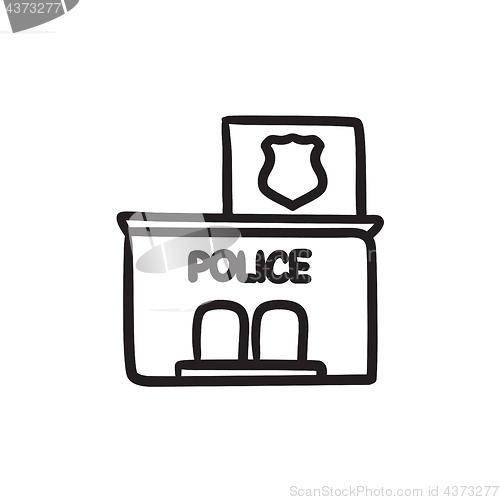 Image of Police station  sketch icon.