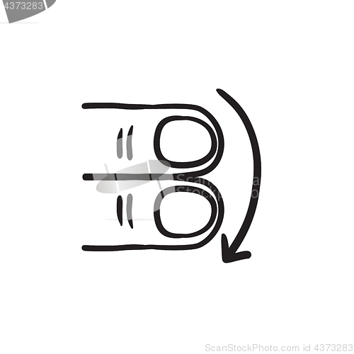 Image of Touch screen gesture sketch icon.