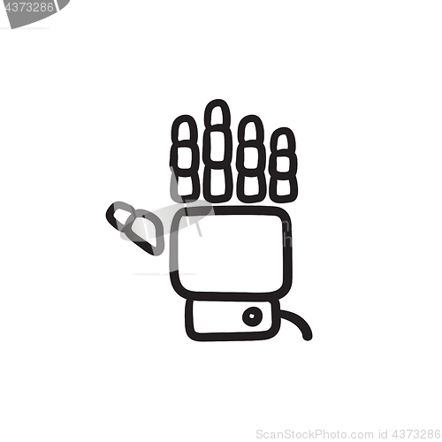 Image of Robot hand sketch icon.