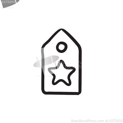 Image of Tag with star sketch icon.