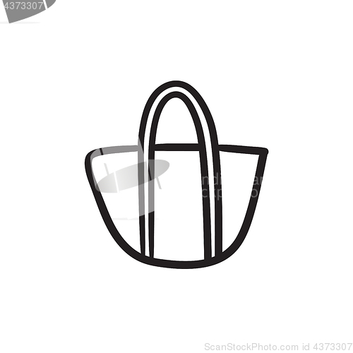 Image of Hand bag sketch icon.