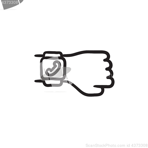 Image of Smartwatch sketch icon.