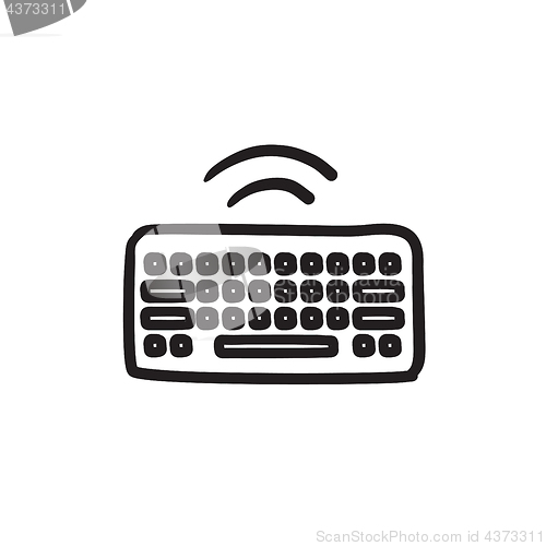 Image of Wireless keyboard sketch icon.