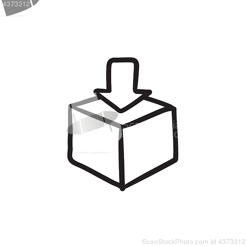 Image of Mail box sketch icon.