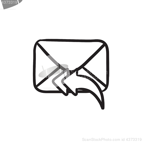 Image of Sending email sketch icon.