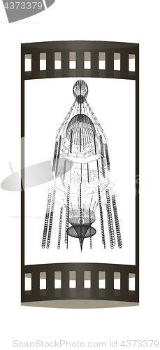 Image of Traditional arabic lamp - Arabian chandelier. 3D illustration.. 