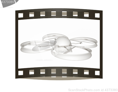 Image of Quadcopter Dron. 3d render. The film strip.