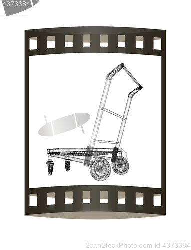 Image of Trolley for luggage at the airport. 3D illustration.. The film s