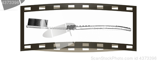 Image of Toothbrush. 3d illustration. The film strip.