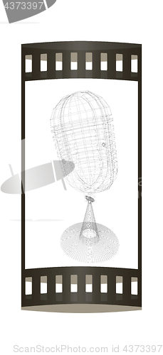 Image of microphone. 3d illustration. The film strip.