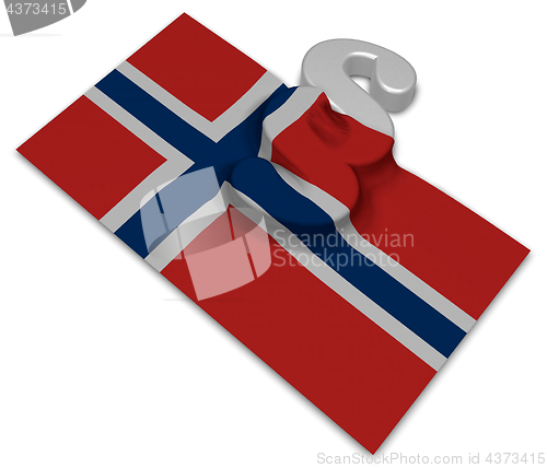 Image of paragraph symbol and flag of norway - 3d rendering