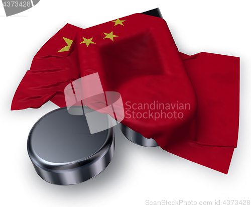 Image of music note symbol and flag of china - 3d rendering