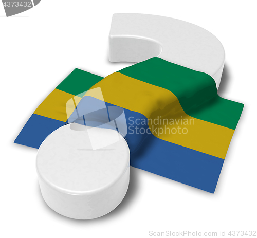 Image of question mark and flag of gabon - 3d illustration