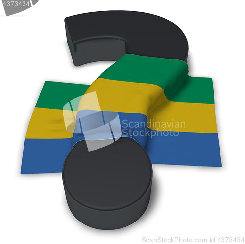 Image of question mark and flag of gabon - 3d illustration