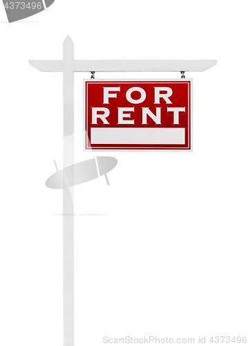 Image of Right Facing For Rent Real Estate Sign Isolated on a White Backg