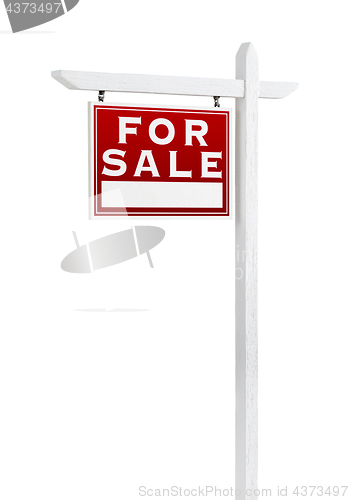 Image of Left Facing For Sale Real Estate Sign Isolated on a White Backgr