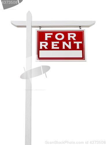 Image of Right Facing For Rent Real Estate Sign Isolated on a White Backg