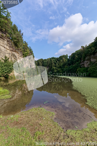 Image of Cerny rybnik near castle Kost. Czech Republic