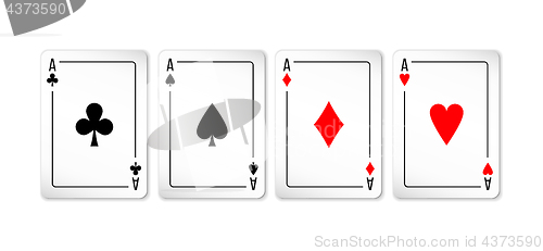 Image of Set of four aces deck of cards