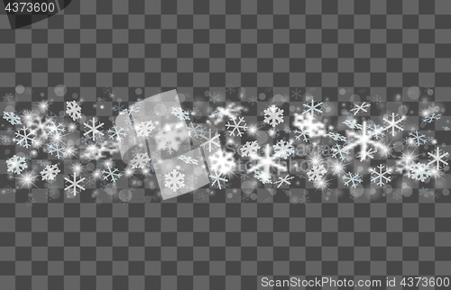 Image of Falling snow on a transparent background.