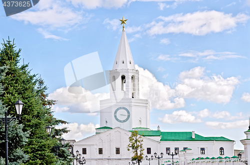 Image of Spassky Tower of the Kazan Kremlin with a clock