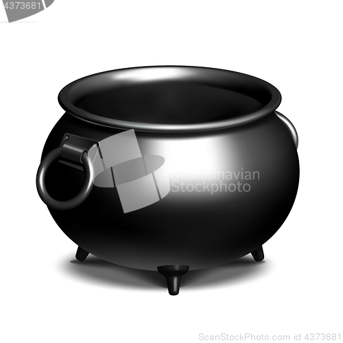 Image of Vintage Empty black iron cauldron