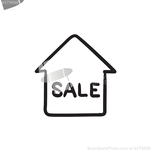 Image of House for sale sketch icon.