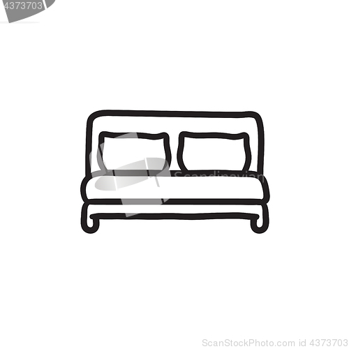 Image of Double bed sketch icon.