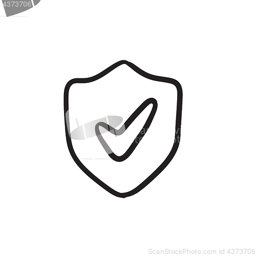 Image of Shield with check mark sketch icon.