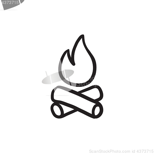 Image of Campfire sketch icon.