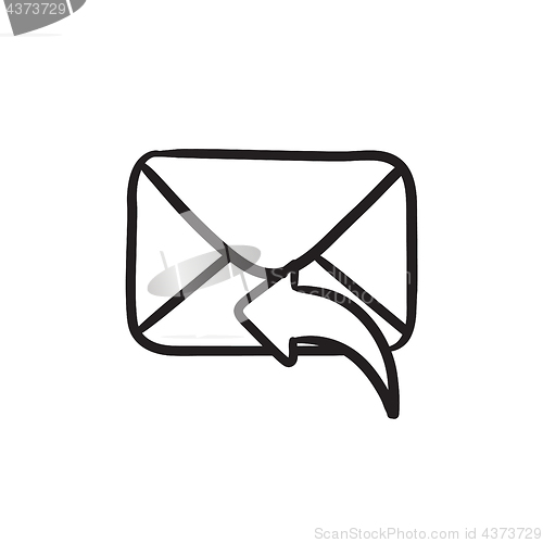 Image of Sending email sketch icon.