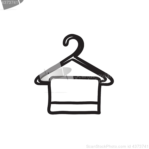 Image of Towel on hanger sketch icon.