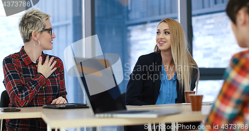 Image of Group of young people meeting in startup office